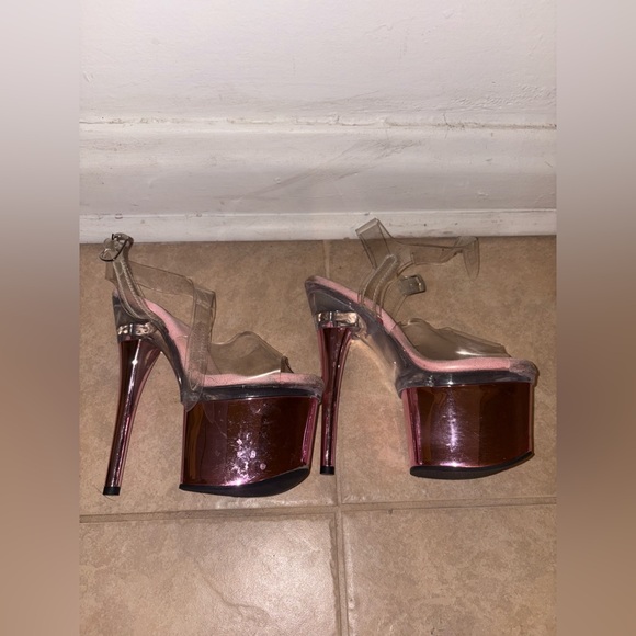 Pleaser Esteem Pink Heels - Picture 3 of 6